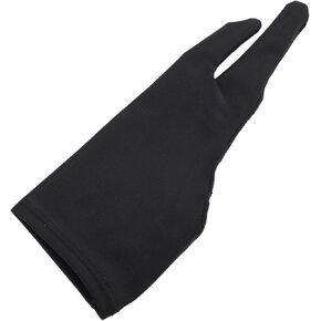 ZJchao Artist Drawing Glove Smooth Elasticity Breathable Two Finger Digital Art Graphic Tablet Gloves Black for Art Drawing Sketching Supplies (L)