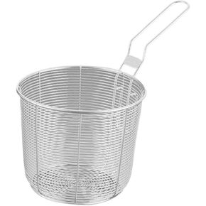 Fenteer Round Wire Fry Basket Easy Storage Deep Fry Basket French Fries Basket Multipurpose Portable Food Fried Basket for Dumplings Pasta Cooking, 16cm