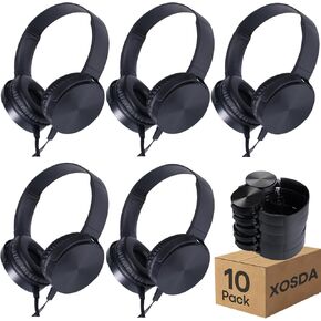 2 Pack Classroom Headphones for School Students Kids, Durable Class Set Wired Earphones for Children Toddler Teens Boys Girls and Adult(LS450, Pink+Yellow)