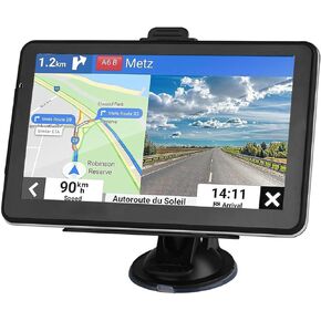 Car GPS Navigation Latest 2025 Map 7 inch Touch Screen Car GPS Voice Turn Direction Guidance Support Speed and Red Light Warning Pre-Installed North America Lifetime map Free Update