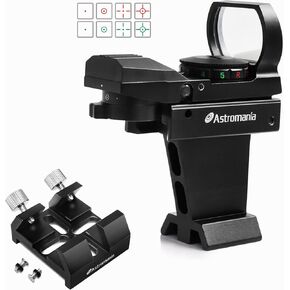 Astromania Universal Dovetail Base for Finder Scope - Bundle with - All-Metal Deluxe Telescope Reflex Sight