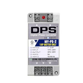 Single Phase to 3 Phase Converter, MY-PS-25 Model is Used for 20HP(15kW) 60Amps 200-240V 3 Phase Motor, 1 DPS is Used for 1 Motor, Input/Output 200V-240V, UL Listed