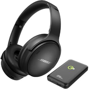 Bose QuietComfort 45 Wireless Bluetooth Noise Cancelling Headphones, Over-Ear Headphones with Microphone, Personalized Noise Cancellation and Sound, Bundle Portable Wireless Charger
