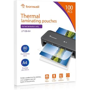 Bonsaii LP100 ، 100 عبوة من أكياس التصفيح الحرارية 3mil ، حجم الحروف 9x11.5 بوصة ، واضحة ودائمة ، متعددة الاستخدامات لمختلف التطبيقات