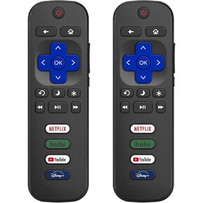 (Pack of 2) Replacement for Roku TV Remote Control, Compatible with TCL Roku/Hisense Roku/Onn Roku/Roku Built-in Smart TVs. (Not Compatible with Roku Stick or Box). 1 Year Warranty.