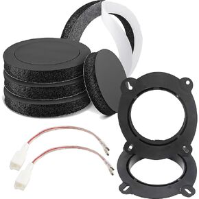 NuIth 6.5 Inch Front Door Speaker Bracket Adapter Speaker Wiring Harness for Select 2018-2023 Toyota Camry/Avalon/Highlander/Sienna + 6.5 inch Speaker Foam Rings