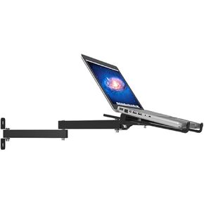 Foldable Wall Mount 17-27 Inch Laptop Holder Two Arms Full Motion Laptop Cooler Retractable Notebook Hanger