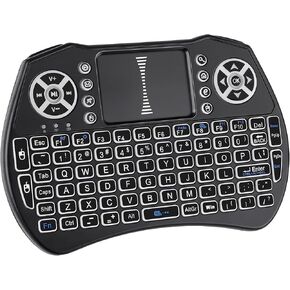 Mini Bluetooth Keyboard with Touchpad, 2.4G Handheld Portable Wireless Mini Keyboard, Seven Colors Backlight, Rechargeable Battery, for Android TV Box/Mac/PC/Nvidia Shield