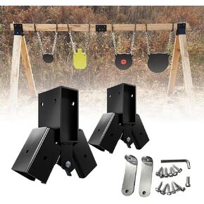 2 Pack Heavy Duty 2x4 Target Stand Brackets, A-Frame Swing Set Hardware with All Hardware & Tool, Adjustable Angle Brackets for Shooting Targets, Archery Backstop, Outdoor Gym