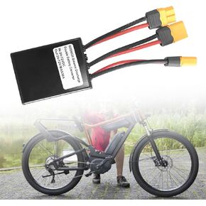 Dual Battery Connector, 20V-72V DC E-Bike Dual Battery Discharge Converter XT60 Port Adapter Battery Capacity Double Battery Pack Switch Balancer (30A)