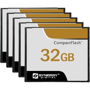 Synergy Digital 32GB Compact Flash Memory Cards, Compatible with Canon Powershot A300 Digital Camera - 50MB/s - Pack of 5