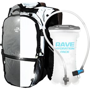 RAVERUNNER® Anti Theft Rave Hydration Backpack - 2L Insulated Water Backpack for Raves, Festivals, Hiking, Running - Festival Hydration Pack for Hydration Backpack Rave