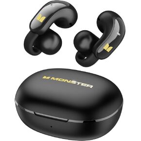 Monster Open Ear AC228 Wireless Headphones, Clip-On Earbuds, Adaptive Comfort, Immersive Audio, Bluetooth 6.0 Open Ear Earphones with ENC Clear Call, 30H Playtime, IPX5 Water Resistant, Black