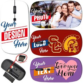 maizi Custom Wireless Mouse Personalized Wireless Mouse for Laptop, Design Your Own Computer Mouse Wireless 2.4G USB Receiver, Design with Photo, Image, or Logo on Mouse Wireless
