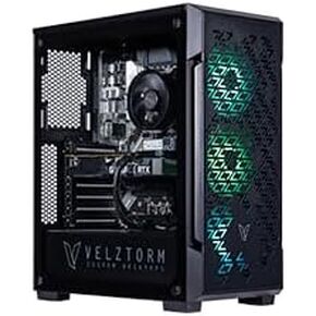 Velztorm Pink Fultix Gaming Desktop PC (AMD Ryzen 5-5500, GeForce RTX 5060, 64GB DDR4, 1TB PCIe SSD + 2TB HDD, RGB Fans, 750W PSU, WiFi 5, Bluetooth 5.0, RJ-45, 1 Display Port, HDMI, Win 11 Pro)