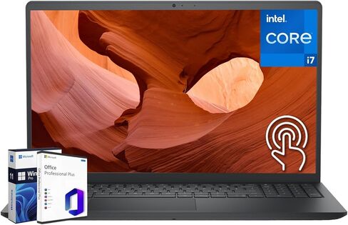 Dell Inspiron 15 3530 Touchscreen Laptop Computer, with Microsoft Office Pro Lifetime, Intel i7-1355U(Up to 5.0GHz), 15.6" FHD Display, 64 GB RAM, 2 TB SSD, Wi-Fi 6, Bluetooth 5.3, Windows 11 Pro in Kuwait