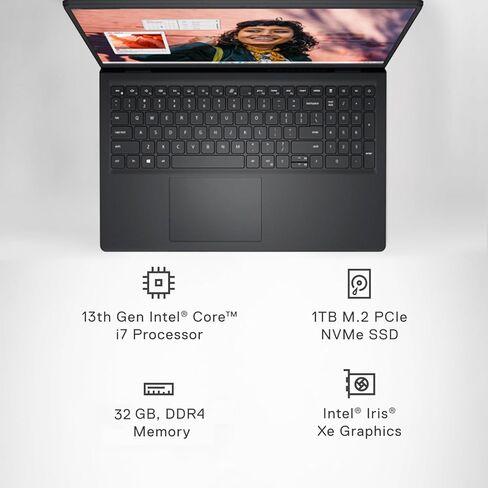 Dell Inspiron 15 3530 Touchscreen Laptop Computer, with Microsoft Office Pro Lifetime, Intel i7-1355U(Up to 5.0GHz), 15.6" FHD Display, 64 GB RAM, 2 TB SSD, Wi-Fi 6, Bluetooth 5.3, Windows 11 Pro in Kuwait
