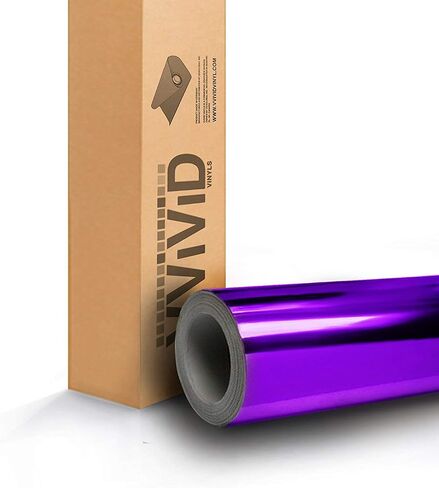 VViViD SuperCast Purple Conform Chrome Metallic Finish Stretch Vinyl Wrap Film Decal Sheet Roll (1/2ft x 5ft) in Kuwait