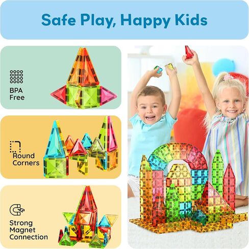 PicassoTiles 36pc Magnet Tile Building Blocks Mini Diamond Series Magnetized Toy Travel Size Compact Portable Magnetic Construction Block STEM Sensory Toy Early Education Learning Kids Ages 3+ PTM36 in Saudi Arabia