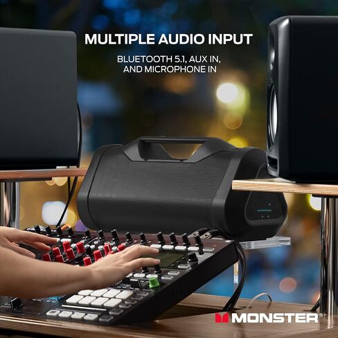 Monster Blaster 3.0 Portable Speaker ، 120W Bluetooth اللاسلكي ، IPX5 مقاوم للماء مع شحن USB وإدخال AUX in Kuwait