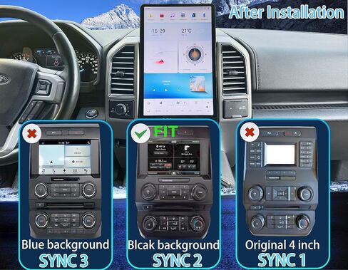 لراديو Ford F150 16.8 بوصة 8+128G ترقية 2015-2019 استبدال ستيريو Android 13 4G LTE QUALCOMM SNAPDRAGON 8CORE CPU System Touch Screen في CarPlay و Android Auto (SYNC3) in Saudi Arabia