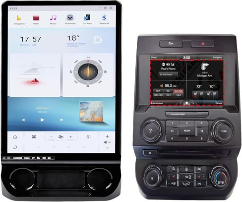 لراديو Ford F150 16.8 بوصة 8+128G ترقية 2015-2019 استبدال ستيريو Android 13 4G LTE QUALCOMM SNAPDRAGON 8CORE CPU System Touch Screen في CarPlay و Android Auto (SYNC3) in Saudi Arabia