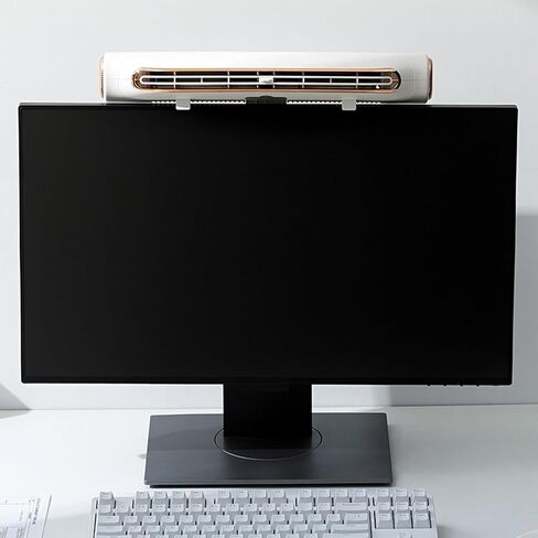 Topyond Clip On Desk Fan, Bladeless Horizontal Air Bar with 3 Speed USB, Adjustable Wind Angle Monitor Cooling Fan for Computer and Office Use (White) in Saudi Arabia