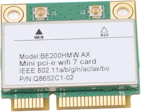 بطاقة Mini Pci e WiFi 7 ، بطاقة شبكة Plack 8،774 ميجابت في الثانية مع وحدة BT 5.4 ، لـ Win10 ، Win11 ، لـ Linux ، لنظام التشغيل Chrome (بدون هوائي) in Kuwait
