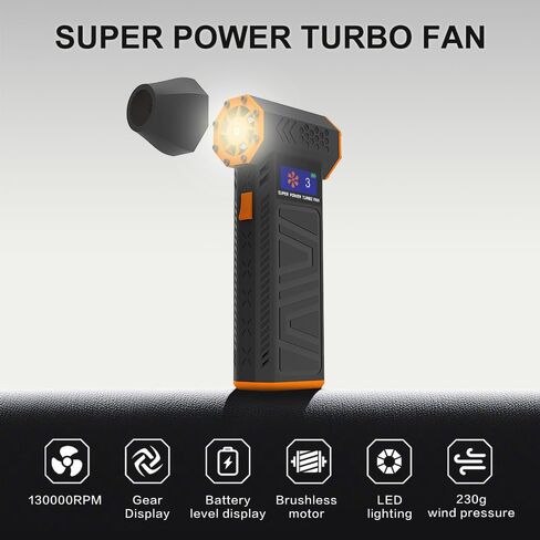 130000 دورة في الدقيقة مكشوفة من Air Duster Electric - منفاخ هواء قابل للتعديل 4 -gear مع مصباح LED وشاشة SMART (مستوى البطارية/الغبار) ، قابل لإعادة الشحن اللاسلكي للوحة المفاتيح ، السيارة ، تنظيف الكمبيوتر ، شحن سريع 8000 مللي أمبير في الساعة in Kuwait