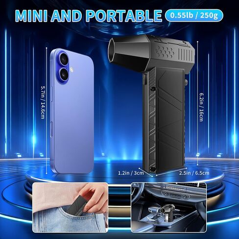 Compressed Air Duster, 2 in 1 150000RPM Stepless Speed Electric Air Duster and Vacuum Cleaner, 8000mAh Rechargeable Powerful Air Blower for PC, Keyboard, Car, Outdoor in Saudi Arabia