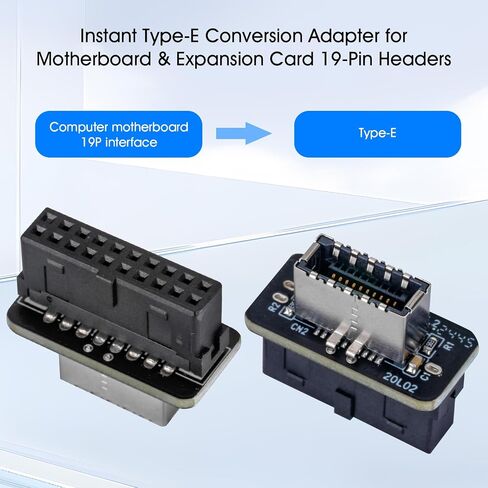 USB 2.0 to 3.2 Gen 1 Header Adapter [2-Pack], 9Pin to Type-E (A-Key) Female Converter, Extend USB-C Front Panel Ports to Motherboard, Plug & Play, Compact Design for PC Case Upgrade in Saudi Arabia