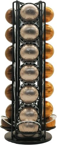 Miuly Coffee Capsule حامل لـ Nespresso Vertuoline ، Coffee Capsule Stands Rack Rack Rack يحمل 28 قرون Nespresso Vertuo ، Black in Kuwait