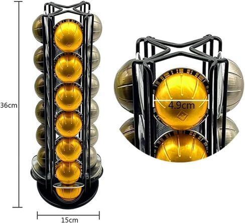 Miuly Coffee Capsule حامل لـ Nespresso Vertuoline ، Coffee Capsule Stands Rack Rack Rack يحمل 28 قرون Nespresso Vertuo ، Black in Kuwait