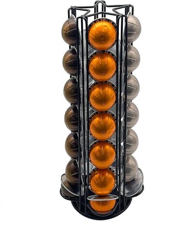Miuly Coffee Capsule حامل لـ Nespresso Vertuoline ، Coffee Capsule Stands Rack Rack Rack يحمل 28 قرون Nespresso Vertuo ، Black in Kuwait