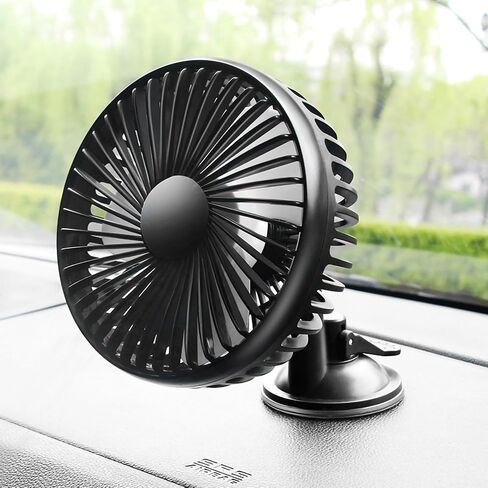 مروحة السيارة ، زاوية ضوضاء منخفضة قابلة للتعديل قابلة للدوار ، تصميم USB شحن مروحة واحدة 12V 24V (دعم الوسادة الخلفية) in Kuwait