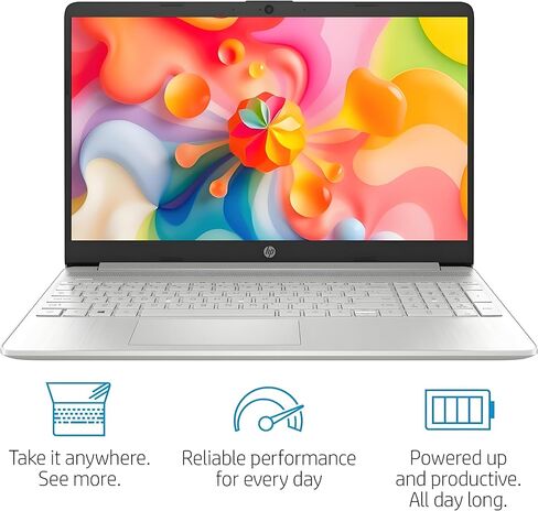 جهاز كمبيوتر محمول HP 15 بوصة للمنزل أو العمل ، معالج Intel 4-Core ، ذاكرة الوصول العشوائي 16 جيجابايت ، 256 جيجا بايت SSD ، 15.6 "Micro Edge LED IPS ، قارئ بطاقة SD ، HDMI ، Windows 11 Pro مع Microsoft Office 365 ، in Saudi Arabia