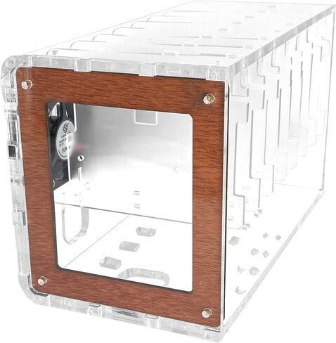 Cluster Case for Raspberry Pi5/Pi4/Pi3 and Other Single Board Computers | Cloudlet Case - Clear/Wood in Saudi Arabia