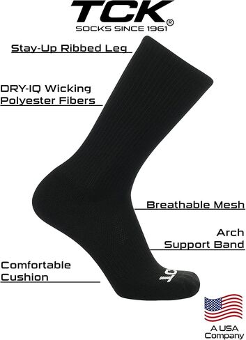 TCK 3 Pair Work & Athletic Crew Socks (White, Medium) in Saudi Arabia