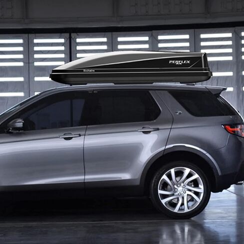 Perflex الحصري حاملة شحن البضائع على السطح كبير 17.7 أقدام مكعبة السيارة تخزين أمتعة السفر ، فتحة جانبية مزدوجة ، سعة وزن 130 رطلاً ، مفاتيح إضافية ، أحزمة (أسود) in Kuwait