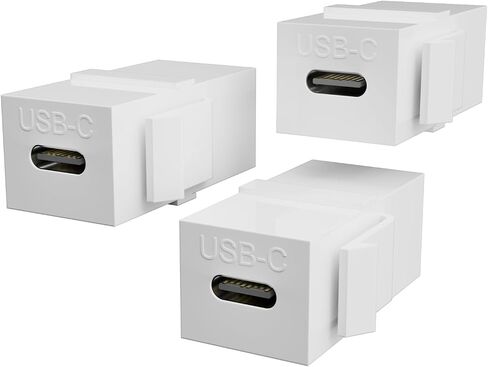 USB C Keystone, USB C Keystone Jack Insert Adapters Female to Female Inserts Connector Interface Coupler Socket Adapter Port for Wall Plate Outlet Panel (3 Pack - White) in Saudi Arabia