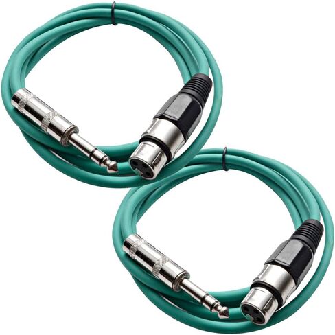 الصوت الزلزالي - حزمة Satrxl -F6-2 من 6 أقدام 1/4 بوصة TRS إلى XLR كابلات التصحيح الإناث - متوازنة - سلك التصحيح 6 أقدام - برتقالي وبرتقالي in Kuwait
