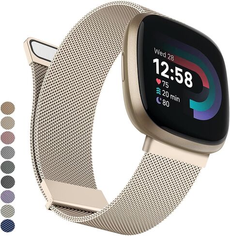 النطاق المعدني لـ Fitbit Versa 4 / Versa 3 فرق ، Fitbit Sense 2 / Sense Bands Women Men ، حزام سوار استبدال الفولاذ المقاوم للصدأ in Saudi Arabia