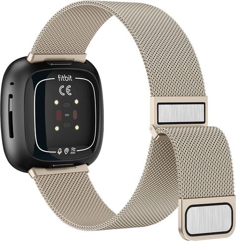 النطاق المعدني لـ Fitbit Versa 4 / Versa 3 فرق ، Fitbit Sense 2 / Sense Bands Women Men ، حزام سوار استبدال الفولاذ المقاوم للصدأ in Saudi Arabia