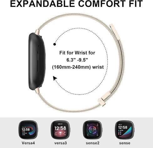 النطاق المعدني لـ Fitbit Versa 4 / Versa 3 فرق ، Fitbit Sense 2 / Sense Bands Women Men ، حزام سوار استبدال الفولاذ المقاوم للصدأ in Saudi Arabia