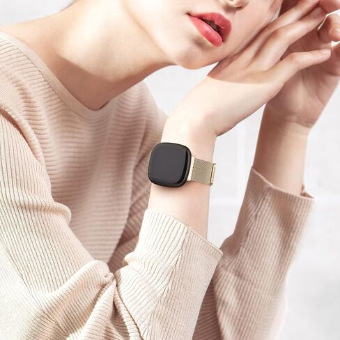 النطاق المعدني لـ Fitbit Versa 4 / Versa 3 فرق ، Fitbit Sense 2 / Sense Bands Women Men ، حزام سوار استبدال الفولاذ المقاوم للصدأ in Saudi Arabia