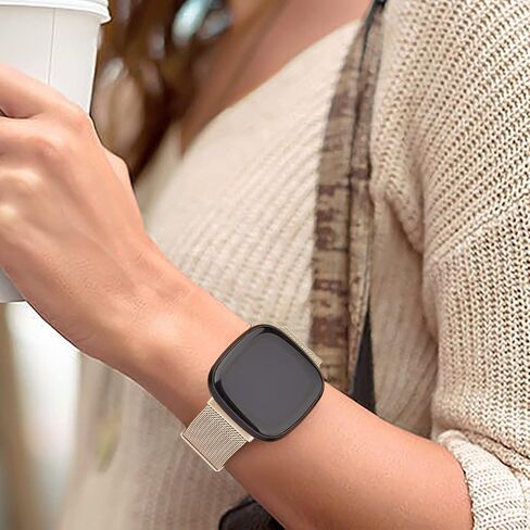 النطاق المعدني لـ Fitbit Versa 4 / Versa 3 فرق ، Fitbit Sense 2 / Sense Bands Women Men ، حزام سوار استبدال الفولاذ المقاوم للصدأ in Saudi Arabia