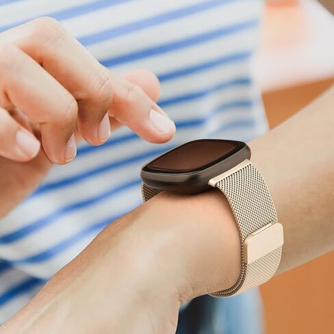 النطاق المعدني لـ Fitbit Versa 4 / Versa 3 فرق ، Fitbit Sense 2 / Sense Bands Women Men ، حزام سوار استبدال الفولاذ المقاوم للصدأ in Saudi Arabia