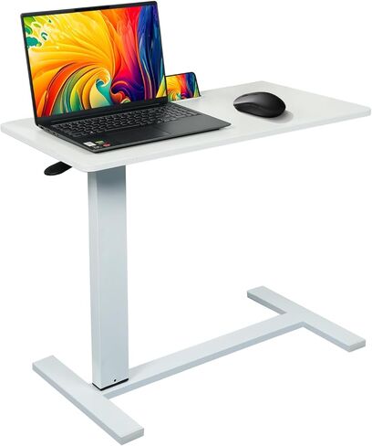 31.5 '' * 15.7 'طاولة السرير المفرطة مع عجلات ، مستشفيات قابلة للتعديل ، طاولة سرير استخدام المنزل ، طاولة الكمبيوتر المحمول المتداول ، مكتب الدائمة المتنقلة - أبيض in Kuwait