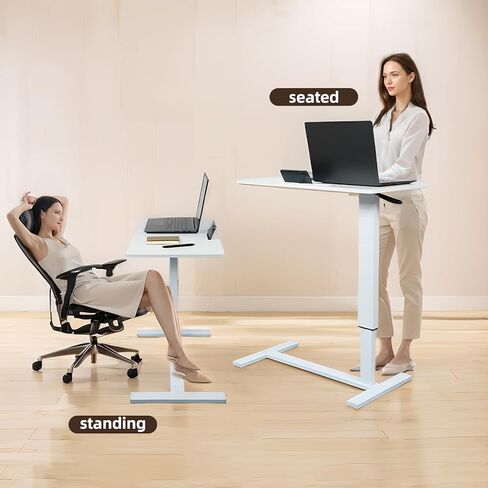 31.5 '' * 15.7 'طاولة السرير المفرطة مع عجلات ، مستشفيات قابلة للتعديل ، طاولة سرير استخدام المنزل ، طاولة الكمبيوتر المحمول المتداول ، مكتب الدائمة المتنقلة - أبيض in Kuwait