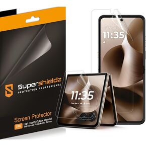 Supershieldz (2 Pack) Designed for Motorola Razr+ Plus (2025) / Razr Ultra (2025) [2 Main Screen and 2 Front Screen] Screen Protector, High Definition Clear Shield (TPU)